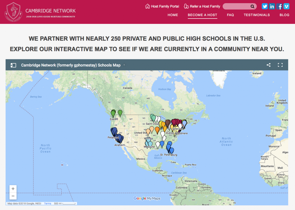 Homestay Programs Map